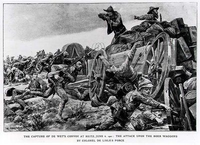 De Inname van de Convoy van de Wet bij Reitz, 6 juni 1901. De Aanval op de Boerenwagens door de Kracht van Kolonel de Lisle door Richard Caton II Woodville